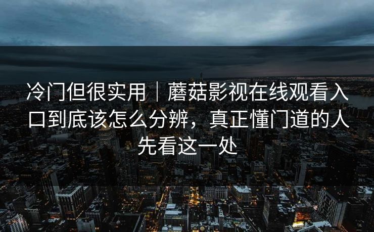 冷门但很实用｜蘑菇影视在线观看入口到底该怎么分辨，真正懂门道的人先看这一处