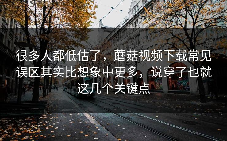 很多人都低估了，蘑菇视频下载常见误区其实比想象中更多，说穿了也就这几个关键点