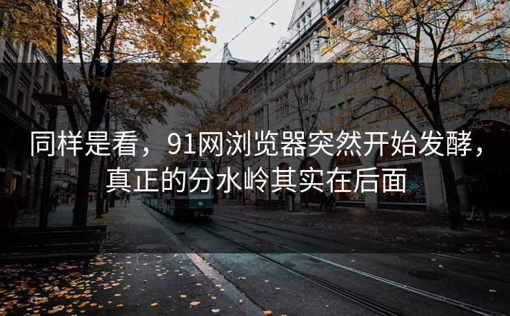 同样是看，91网浏览器突然开始发酵，真正的分水岭其实在后面