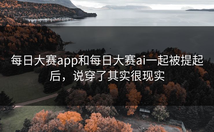 每日大赛app和每日大赛ai一起被提起后，说穿了其实很现实
